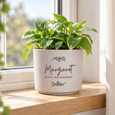 Personalised Botanical Flecked Plant Pot