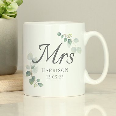 Personalised Botanical Mrs Mug