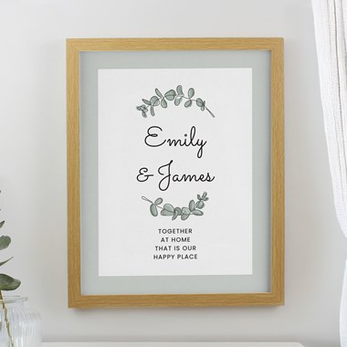 Personalised Botanical Oak Poster Frame