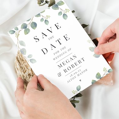 Personalised Botanical Wedding Save the Dates Pack of 36