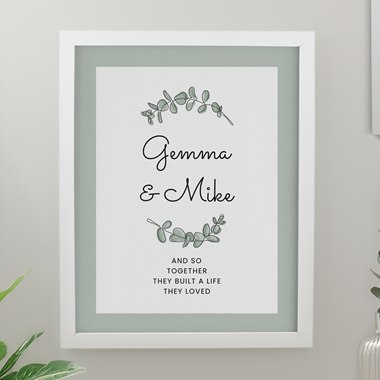 Personalised Botanical White Poster Frame