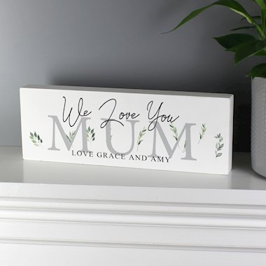 Personalised Botanical Wooden Mantel Decoration