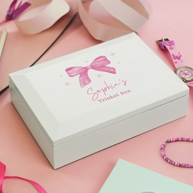 Personalised Bow Jewellery Box