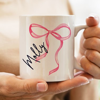 Personalised Bow Mug