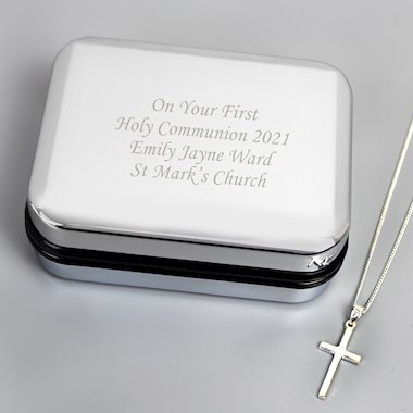 Personalised Box with Cross Necklace