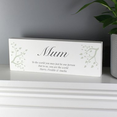 Personalised Branches Wooden Block Sign