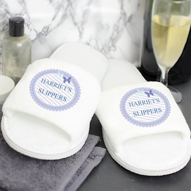 Personalised Butterfly Velour Slippers