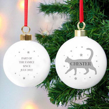 Personalised Cat Silhouette Bauble
