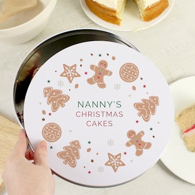 Personalised Christmas Cookies Cake Tin