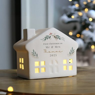 Personalised Christmas Foliage LED House