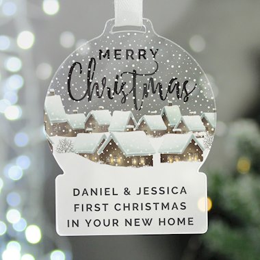Personalised Christmas Home Acrylic Snowglobe Decoration