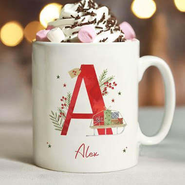 Personalised Christmas Initial Mug