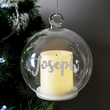 Personalised Christmas LED Candle Bauble