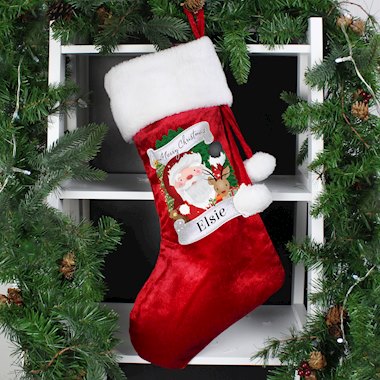 Personalised Christmas Santa Red Stocking