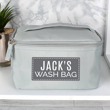 Personalised Classic Grey Toiletry Bag