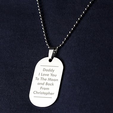 Personalised Classic Stainless Steel Dog Tag Necklace