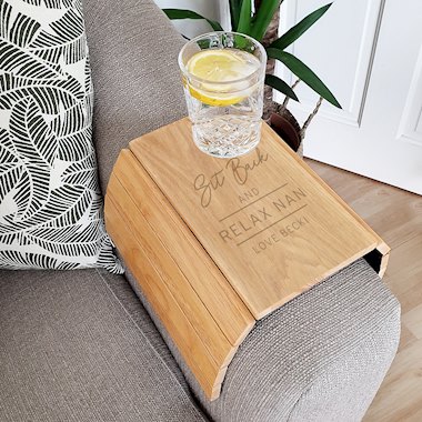 Personalised Classic Wooden Sofa Tray
