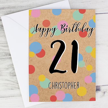 Personalised Colour Confetti Birthday Card