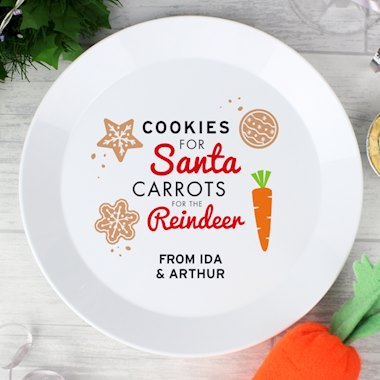 Personalised Cookies for Santa Christmas Eve Plastic Plate