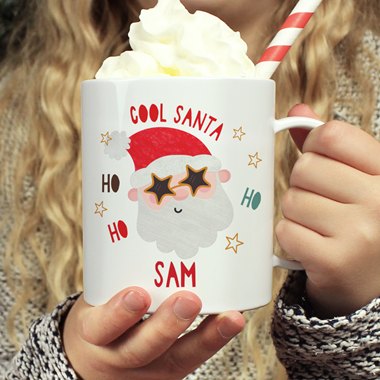 Personalised Cool Santa Plastic Mug