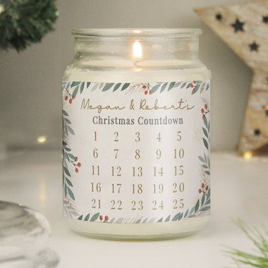 Personalised Countdown Christmas Large Candle Jar (New for Xmas 2025)