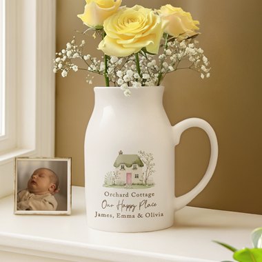 Personalised Country Cottage Jug Vase