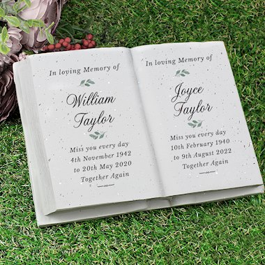 Personalised Couples In Loving Memory Resin Book