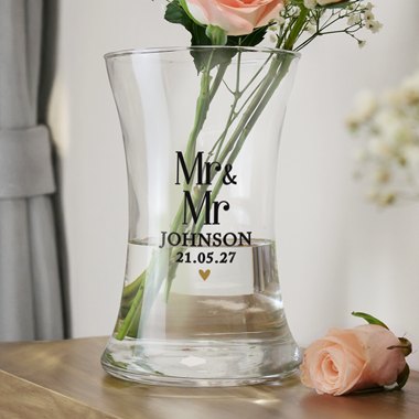 Personalised Couples Waisted Vase