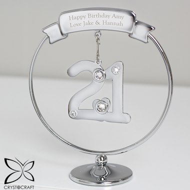Personalised Crystocraft 21st Celebration Ornament