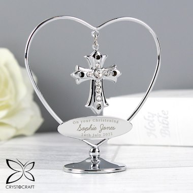 Personalised Crystocraft Cross Ornament