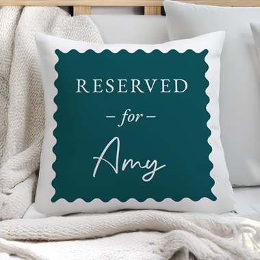 Personalised Deep Teal Reserved For Cushion