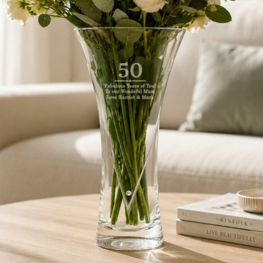Personalised Special Year Diamond Effect Heart Vase