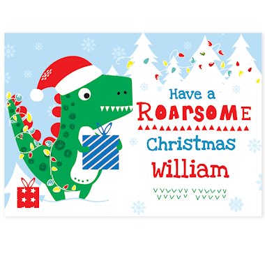 Personalised Dinosaur Have a Roarsome Christmas Card