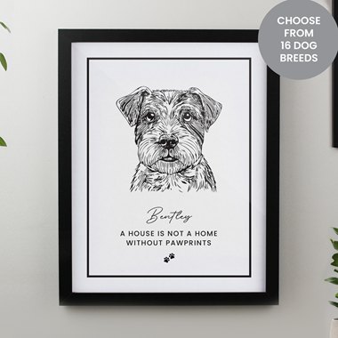 Personalised Dog Breed Black Framed Print