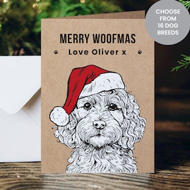 Personalised Dog Breed Christmas Card