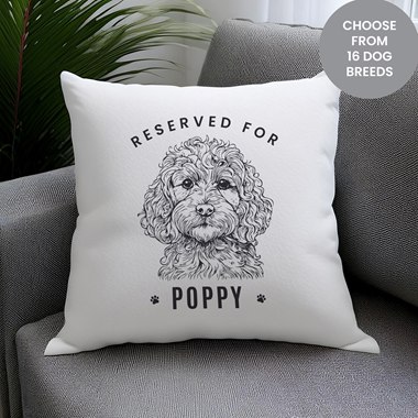 Personalised Reserved For Dog Breed Cushion