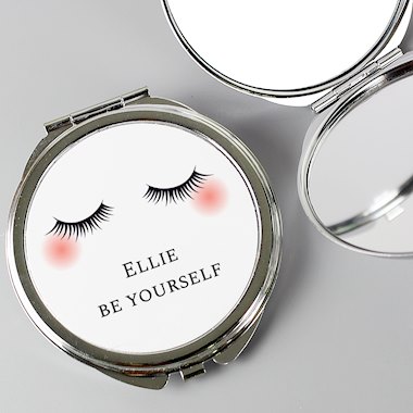 Personalised Eyelashes Compact Mirror
