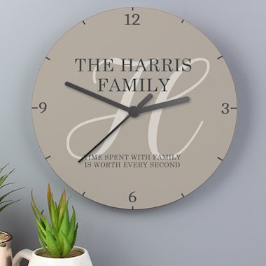 Personalised Family Wooden Clock
