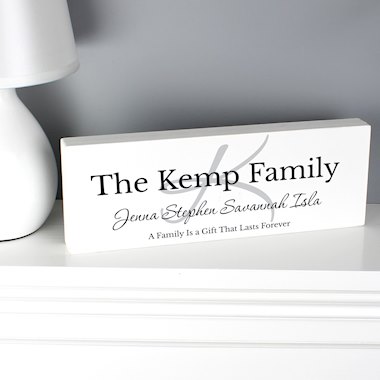 Personalised Family Wooden Mantel Decoration