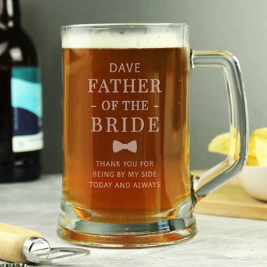 Personalised Father of the Bride Pint Stern Tankard