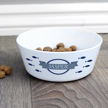 Personalised Fish Plastic Cat Bowl