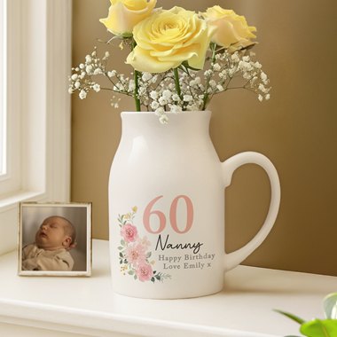 Personalised Floral Birthday Jug Vase