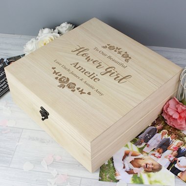 Personalised Floral Engraved Keepsake Box