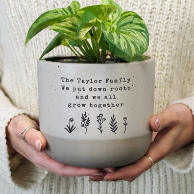 Personalised Floral Flecked Plant Pot
