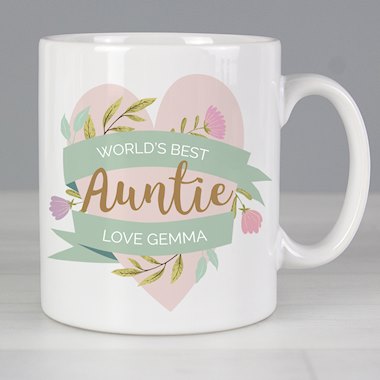 Personalised Floral Heart Mug