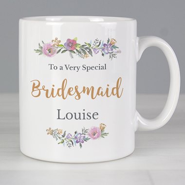 Personalised Floral Message Mug