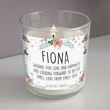 Personalised Floral Scented Jar Candle