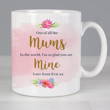 Personalised Floral Watercolour Mug