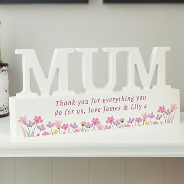 Personalised Floral Wooden Mum Ornament