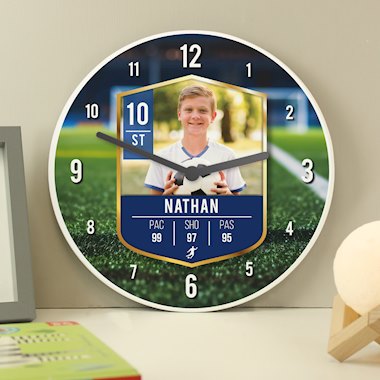 Personalised Football Photo Upload Childrens Clock